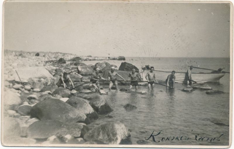 Foto. Kaablitööd Soome lahes Kokskeri saarel, suvi 1931