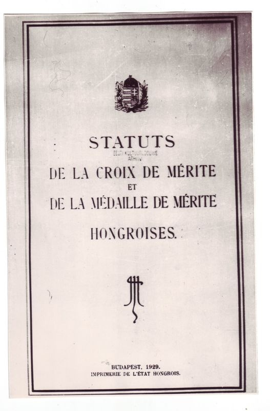 Ungari Teeneteristi ja Teenetemedali Statuut