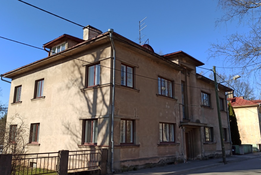 Elamu Tartus Hermanni 3, hoone vaade. Arhitekt Arnold Matteus rephoto