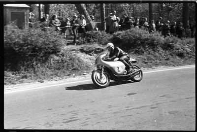 Kalevi Suursõit on the Pirita-Kose-Kloostrimetsa circular track. Motorcycle on the track. 1969 Kalev Suursõit. Endel Kiisa.  similar photo