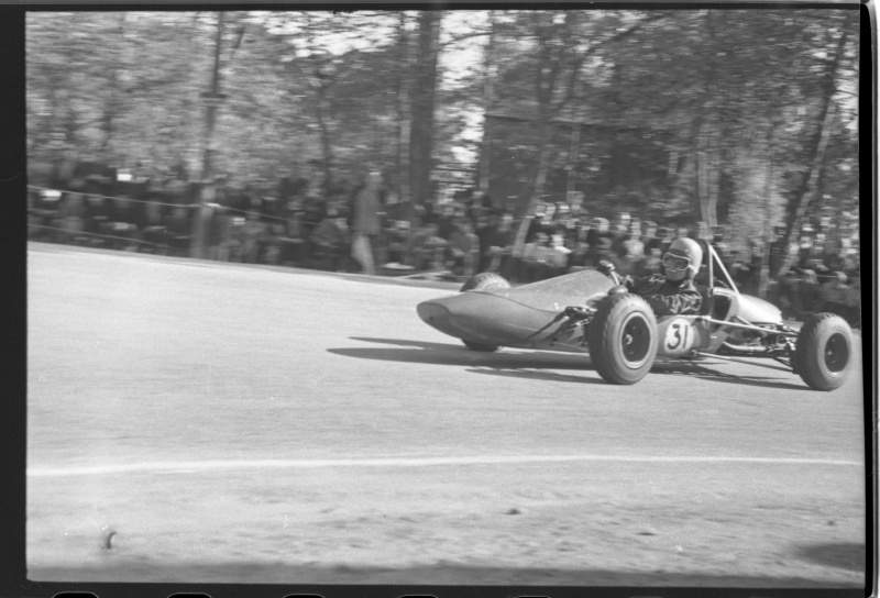 Kalevi Suursõit on the Pirita-Kose-Kloostrimetsa circular track. On the track of a racing car
