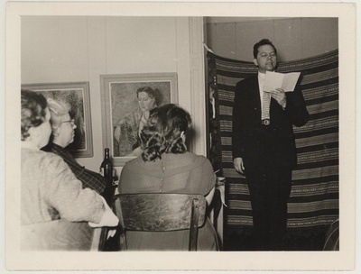 Skulptor Jaan Koordi abikaasa Mari Koordi 70. a. juubeli tähistamine 20. apr 1961.  duplicate photo