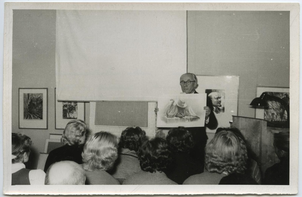 Kunstipedagoog-kunstnik Juhan Püttsepa loeng "Joonistustehnikad" 24. okt. 1961.