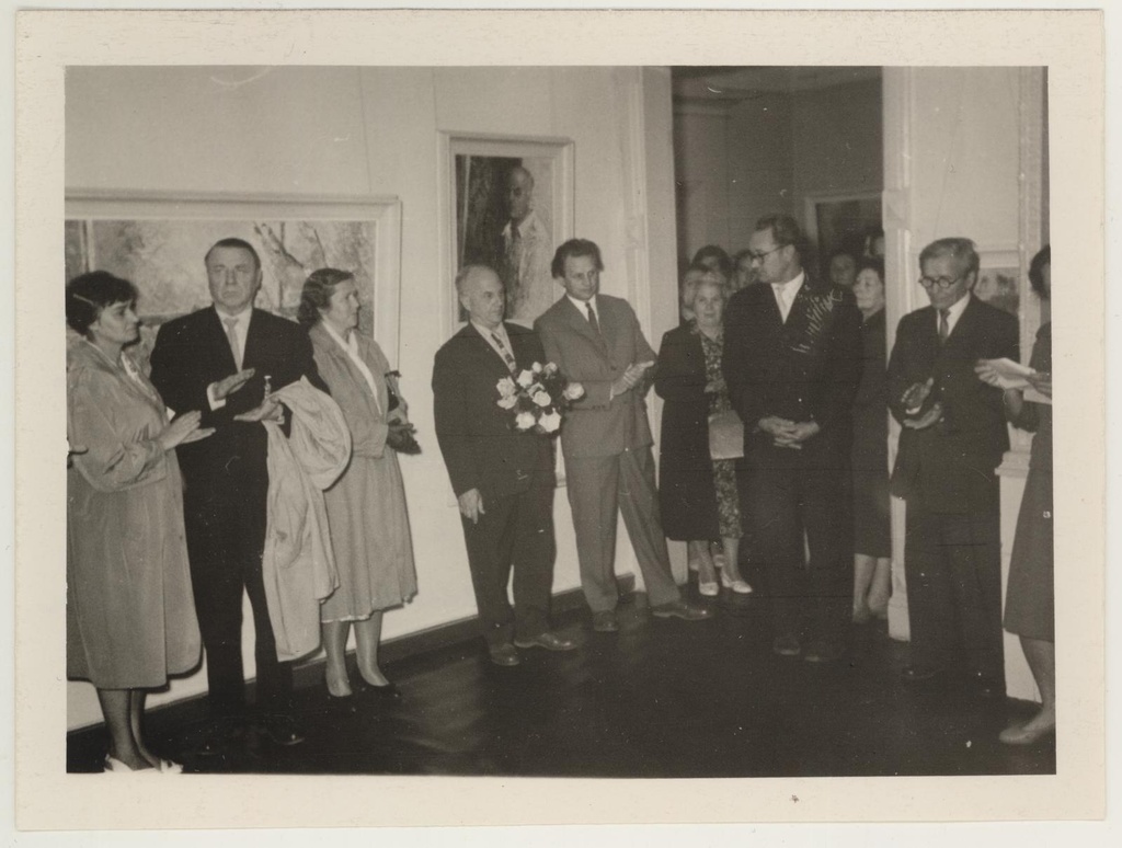 Prof. Aleksander Vardi 60. sünnipäeva tähistava näituse avamine 3. sept. 1961.