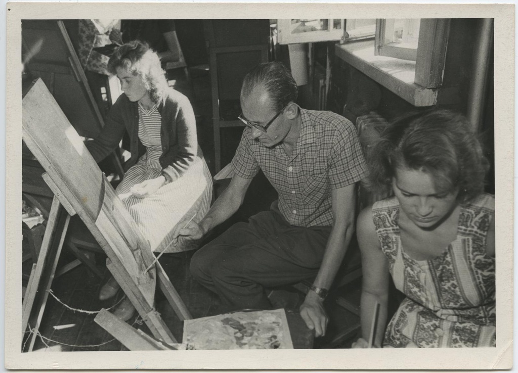 Põhi I kursuse seminar 12.-17. aug. 1963. II Keskkoolis. Maalikunstnik Ilmar Malini grupp.