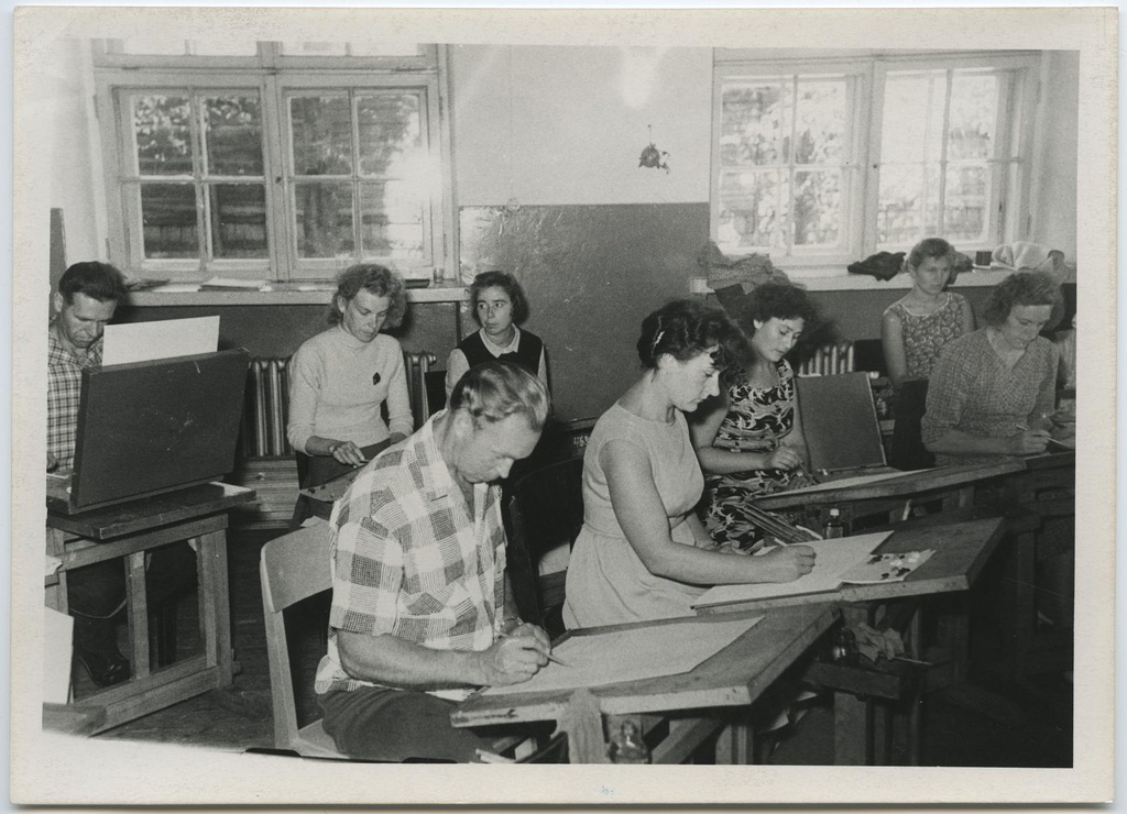 Põhi II kursuse seminar 12.-17. aug. 1963. II Keskkoolis. Graafik Helgi Hirve grupp.