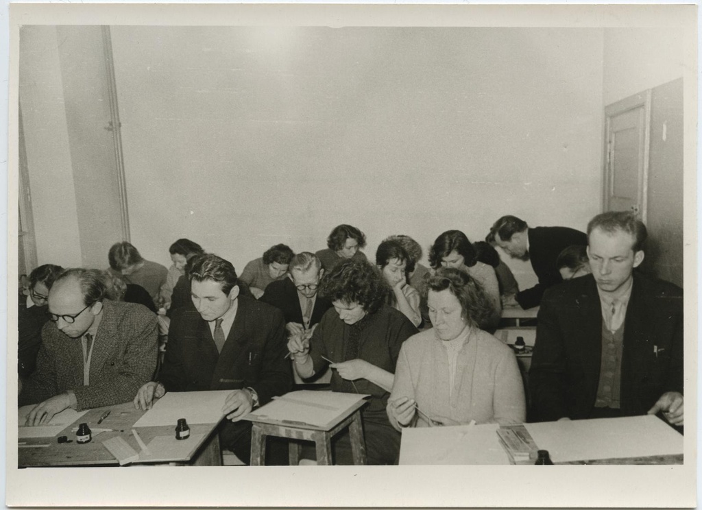 Seminari II grupp šrifti tunnis 13.-18. jaan. 1964. Tartu Kunstikoolis.