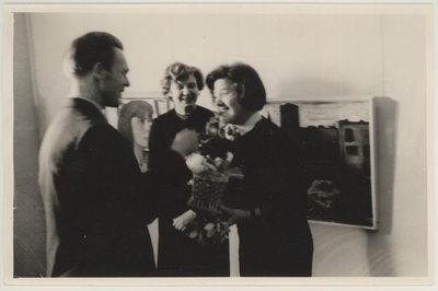 Maalikunstnike Leili Muuga ja Nikolai Kormašovi teoste näituse avamine 4. dets. 1965.  duplicate photo