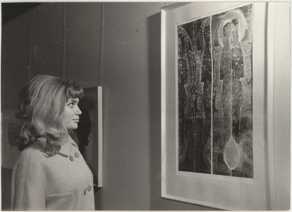 Eesti nõukogude graafika näituse avamine Prahas 8. jaan. 1970. Külalisi näituse avamisel.