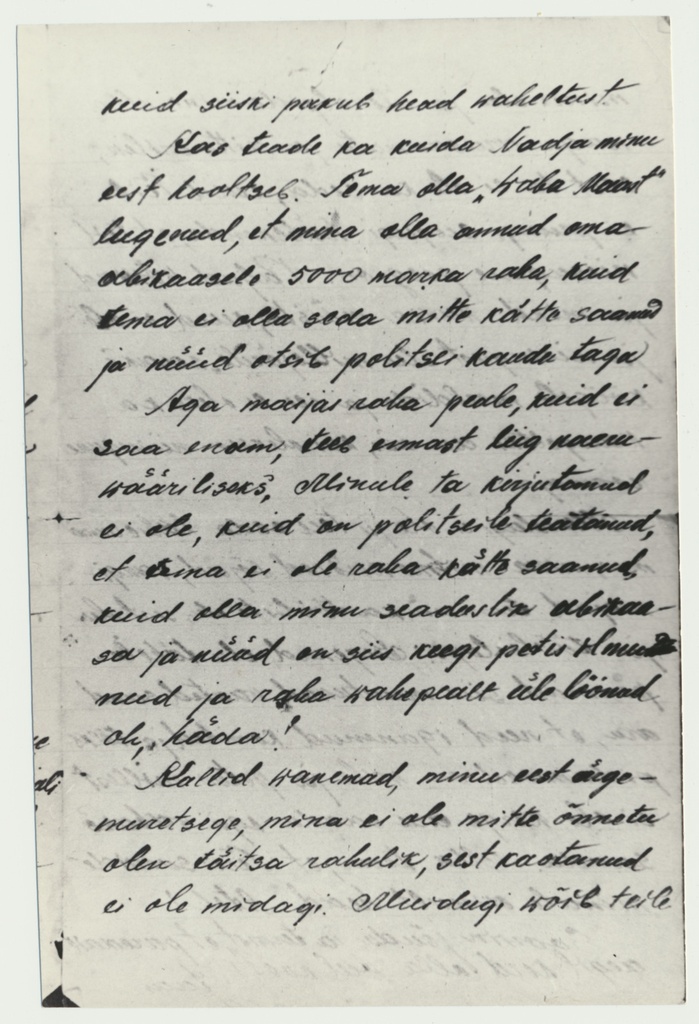 fotokoopia, J. Tombi kiri vanematele Tallinna vanglast, 1924