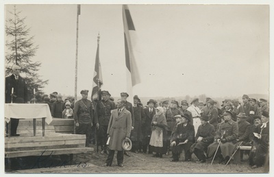 foto, Vabadussõjas langenute mälestussambale nurgakivi panek, Karksi, 1935  duplicate photo
