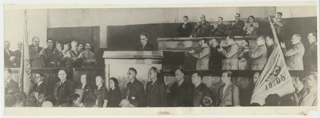fotokoopia, NSVL ülemnõukogu istung, kõneleb J. Lauristin, 06.08.1940