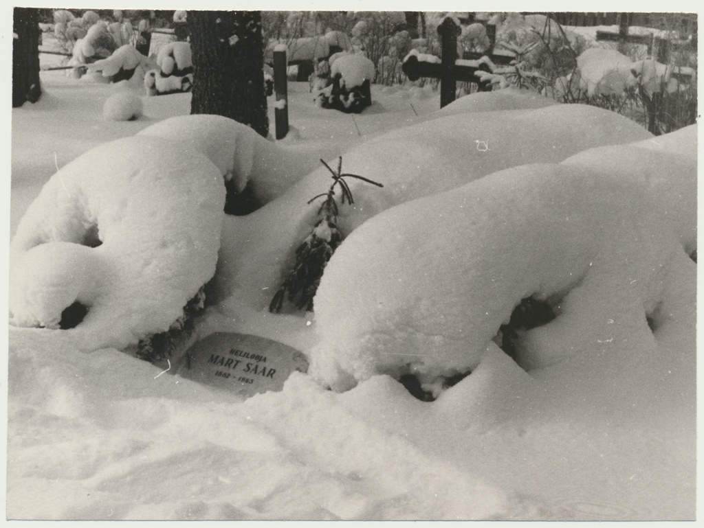 foto, Viljandimaa, Suure-Jaani, M.Saare hauakivi, 1964, foto A. Kiisla