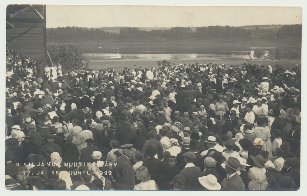 foto, Viljandi 3. Muusikapäev, publik, järv, 1922