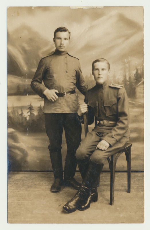 foto, Venemaa, tsaariarmee, lipnik August Leisk ja ?, 1917