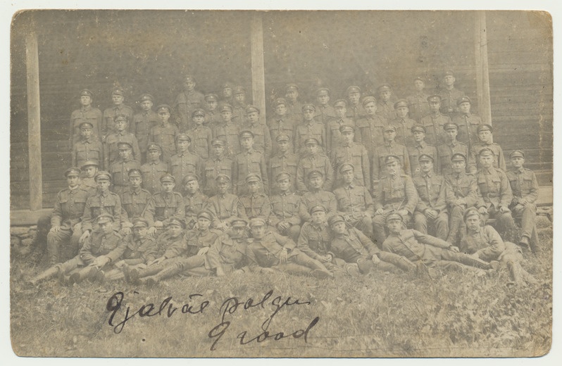 foto, Pärnu?, 9. jalaväepolk, 9. rood, grupp, u 1919, foto Tamm