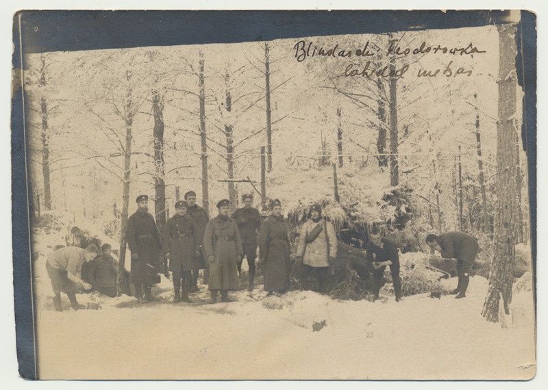 foto, Pihkva oblast, Feodorovka küla, Eesti Vabadussõda, sõdurid, punkrid, u 1919