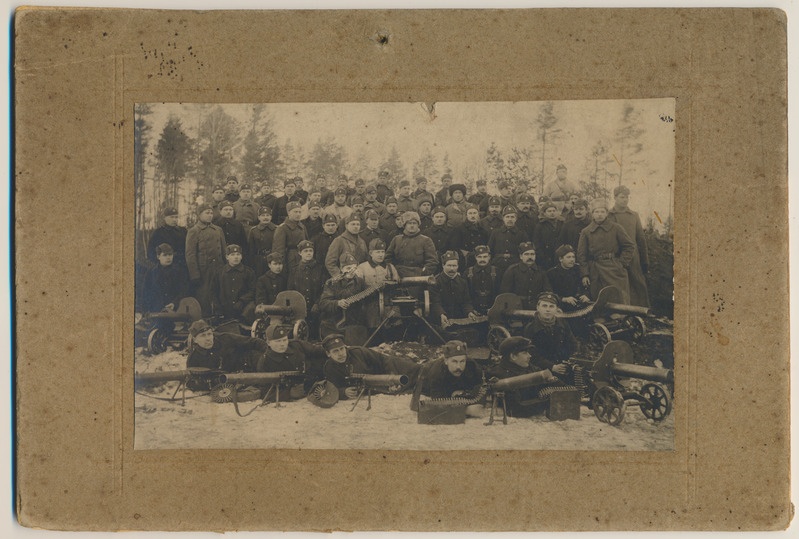 foto, Eesti Vabadussõda, II diviisi 6. polk, grupp, kuulipildujad, 1919