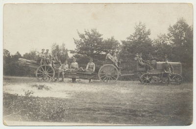 foto, Harjumaa, Jägala laager, 6. suurtükiväegrupp, suurtükk, traktor, 1925  duplicate photo