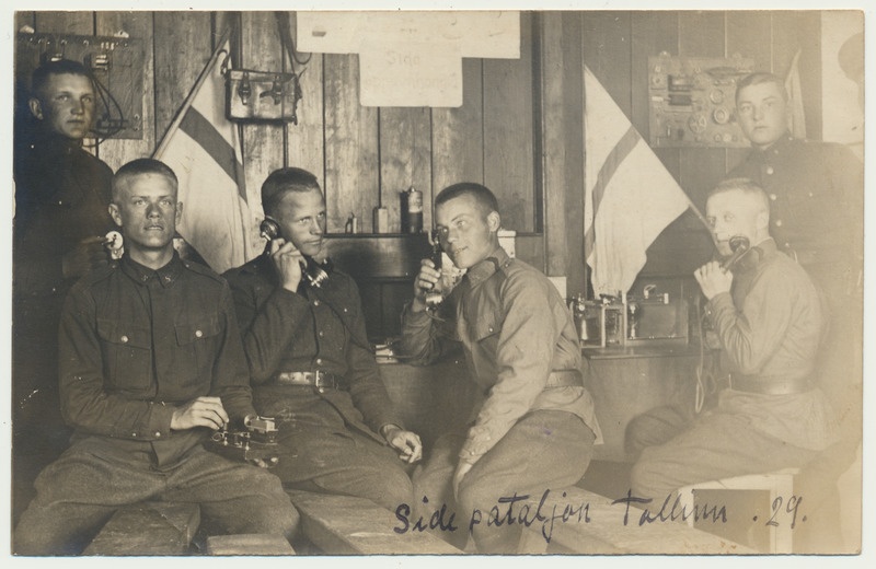 foto, Tallinn, Sidepataljon, tööruum, 6 meest, 1929