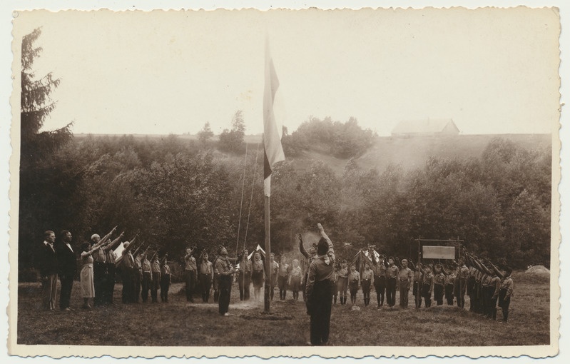 foto, Kaitseliidu Sakalamaa Malev, Tarvastu noorkotkad laagris, u 1935, foto A. Masing