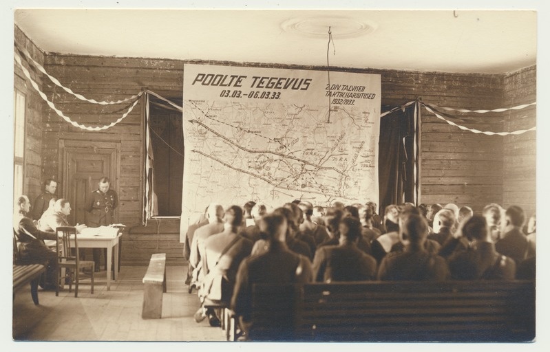foto, Põlvamaa, Viheste kooli saal, manöövrite arutelu, 07.03.1933