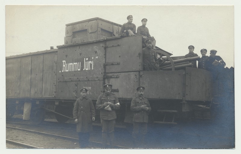 foto, Eesti Vabadussõda, laiarööpmeline soomusrong nr 6 RUMMU JÜRI, u 1919, foto Parikas