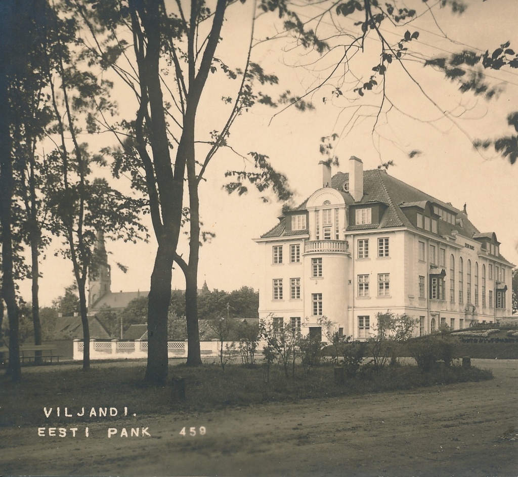 foto, Viljandi, Eesti Pank, Jaani kiriku poolt, 1931, foto J. Riet