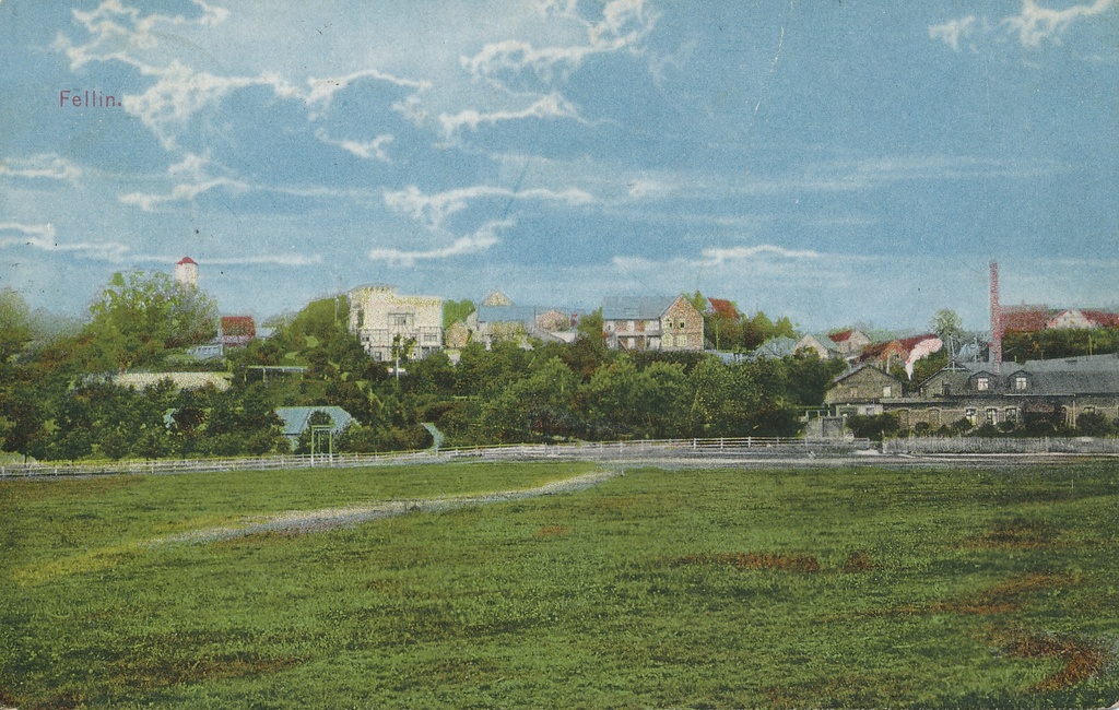 koloreeritud trükipostkaart, Viljandi, järve poolt, u 1910