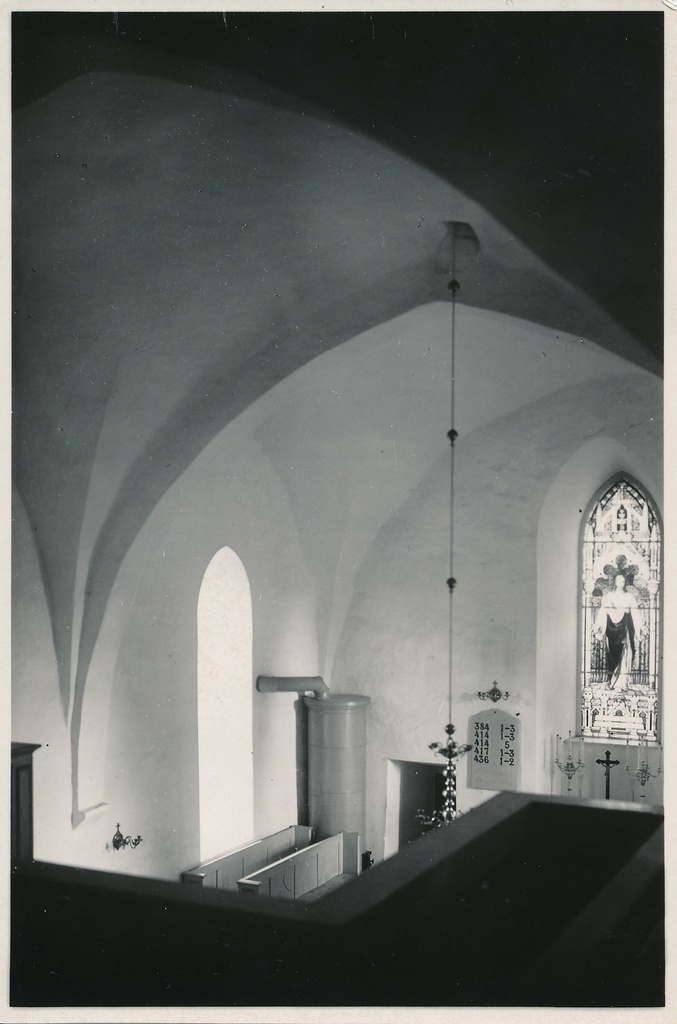 foto, Viljandimaa, Kolga-Jaani kiriku sisevaade (rõdult), 1939