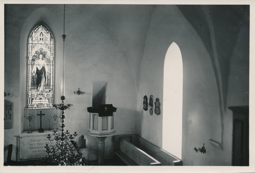 foto, Viljandimaa, Kolga-Jaani kiriku altar, kantsel, 1939