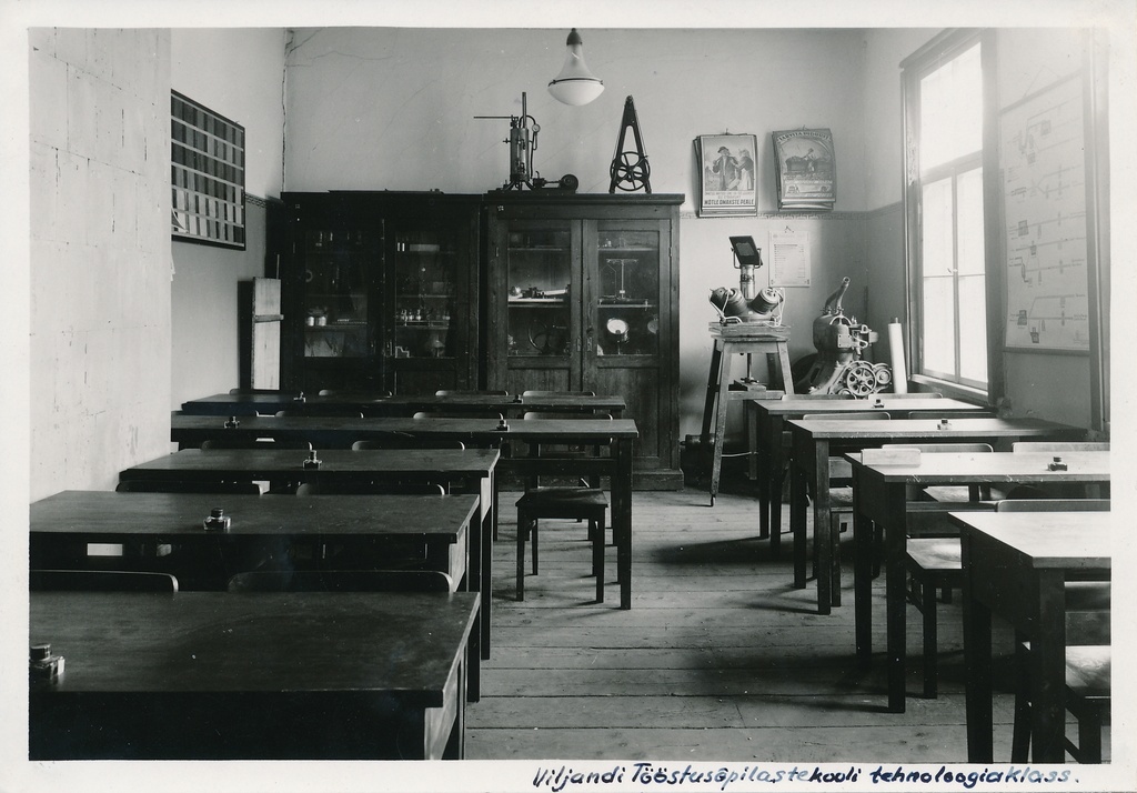 foto, Viljandi Tööstusõpilaste kooli tehnoloogia klass, 1939