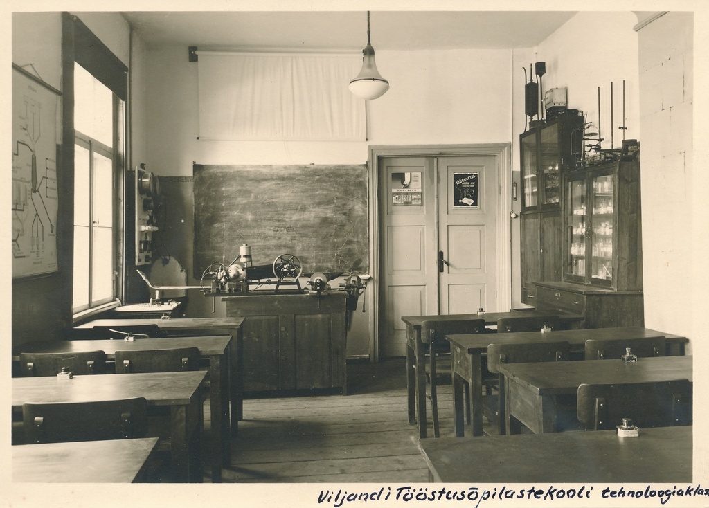 foto, Viljandi Tööstusõpilaste kooli tehnoloogia klass, 1939