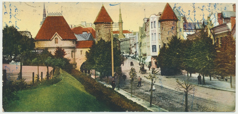 värviline trükipostkaart, Tallinn, üldvaade, u 1915, kirjastus R. von der Ley