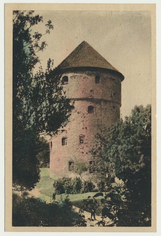 värviline trükipostkaart, Tallinn, kaitsetorn Kiek in de Köck, u 1935, foto ateljee H. Tammet