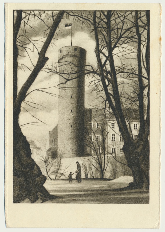 trükipostkaart, Tallinn, Pikk Hermann, u 1930?, foto K. Lego