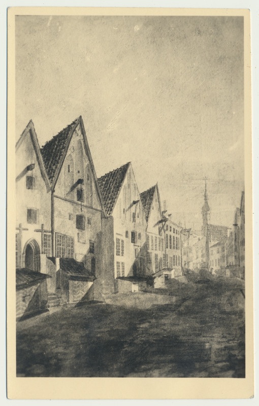 fotopostkaart, Tallinn, Pühavaimu kirik, vanalinn, u 1910, foto Parikas