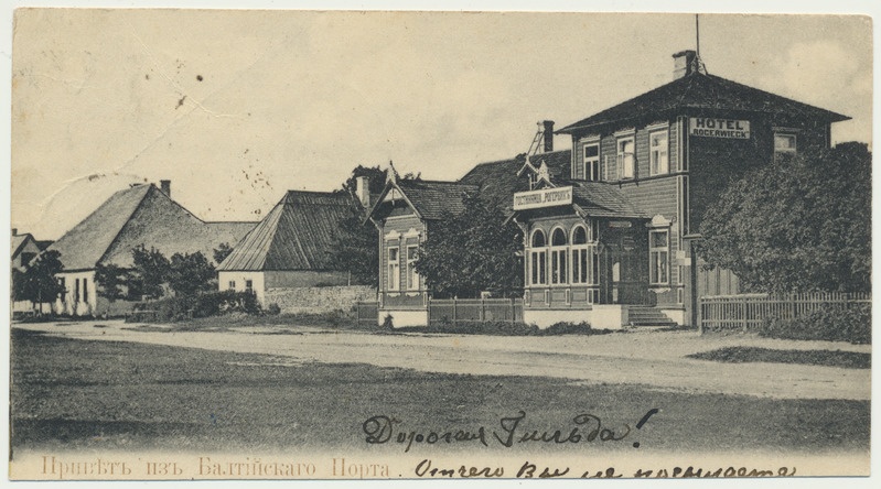 trükipostkaart, Tallinn, Balti sadam, hotell Rocerwieck, u 1904