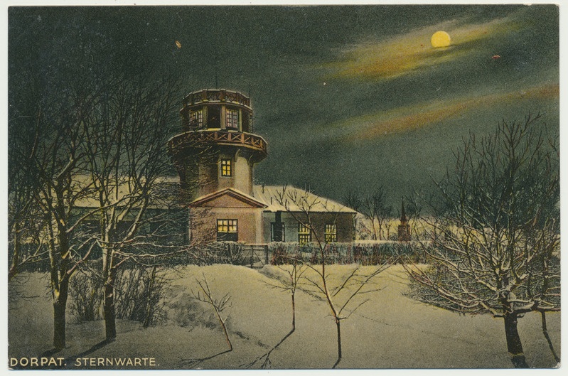 värviline trükipostkaart, Tartu, tähetorn, u 1910, kirjastaja V.J. Solba