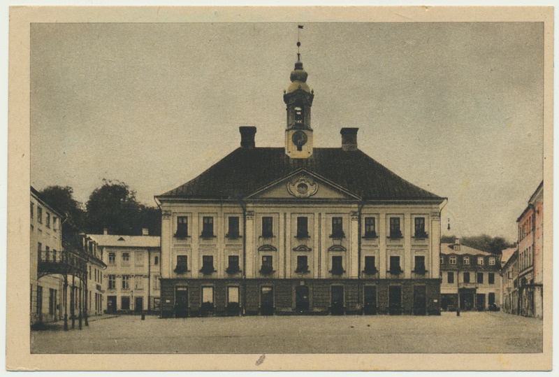 värviline trükipostkaart, Tartu, raekoda, 1935?, ateljee H. Tammet