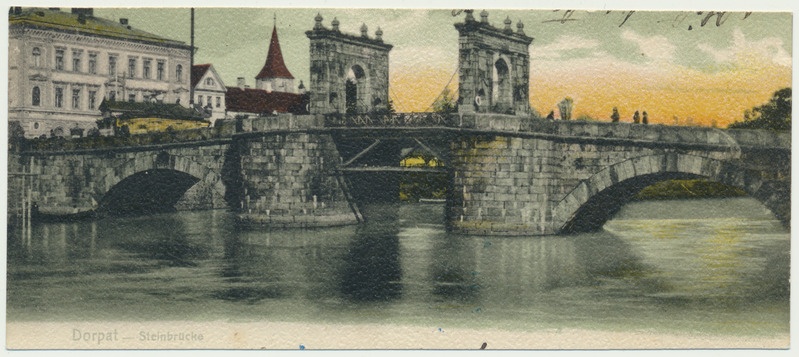 värviline trükipostkaart, Tartu, Kivisild, u 1905, kirjastaja F.D. Liblik