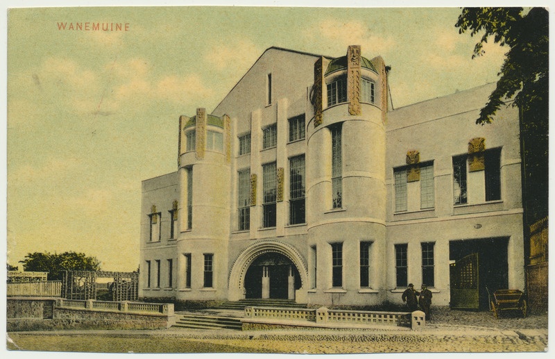 värviline trükipostkaart, Tartu, teater Vanemuine, u 1908, kirjastaja J. Solba