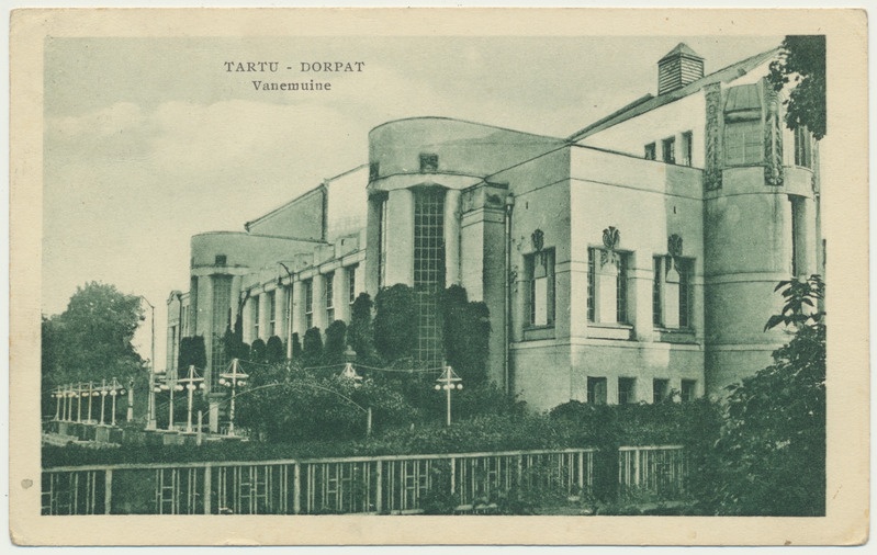 trükipostkaart, Tartu, teater Vanemuine, u 1930
