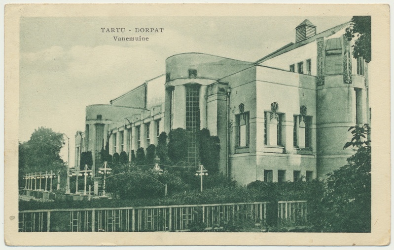 trükipostkaart, Tartu, teater Vanemuine, u 1930