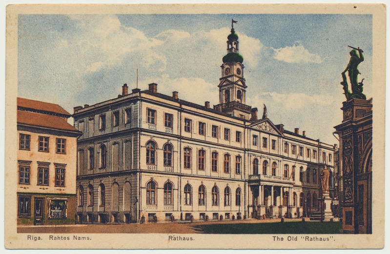 värviline trükipostkaart, Riia, raekoda, u 1930?