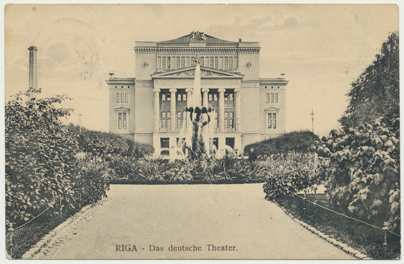 trükipostkaart, Riia, Saksa teater, u 1909?, kirjastaja F. Würtz
