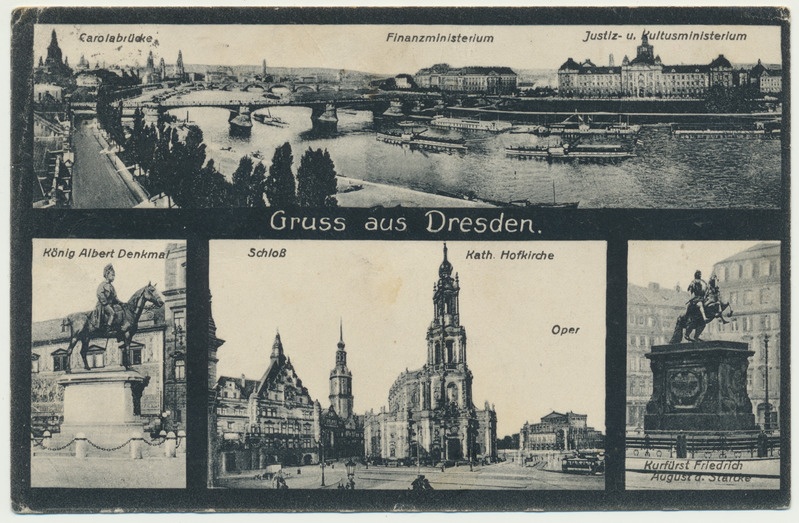 trükipostkaart, Saksamaa, Dresden, 4 vaadet, u 1920