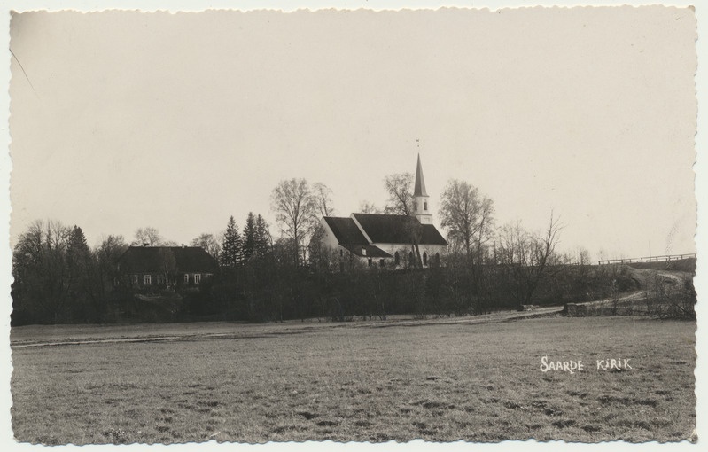 fotopostkaart, Pärnumaa, Saarde kirik