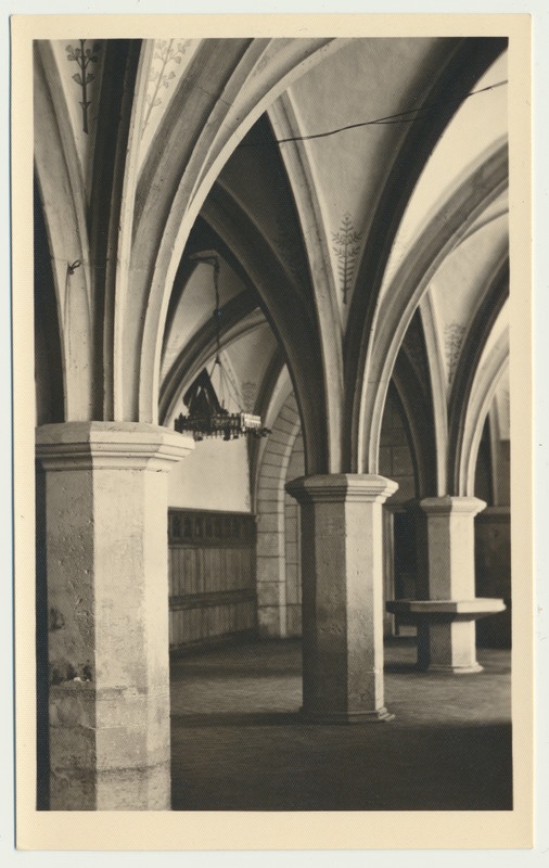 fotopostkaart, Kuressaare, piiskoplinnuse kapiitlisaal, u 1935