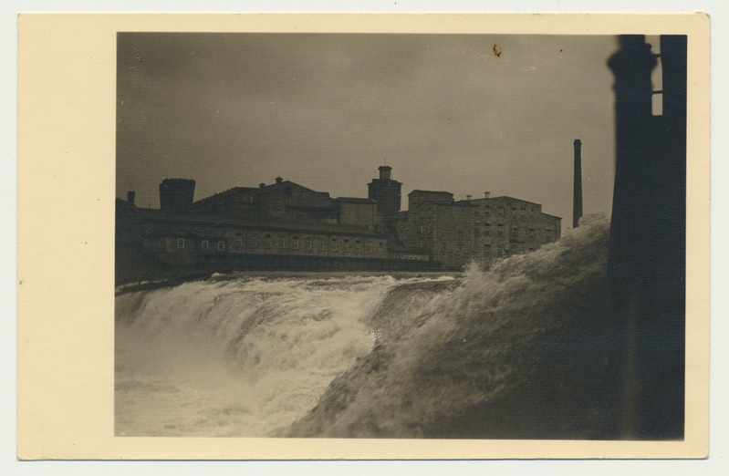 fotopostkaart, Narva, jõgi, Kreenholmi manufaktuur, 1930